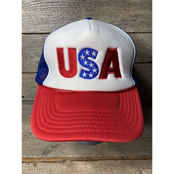 USA Snapback Trucker Hat Red White Blue OTTO Embroidered Team USA Olympics NWOT - Picture 1 of 9